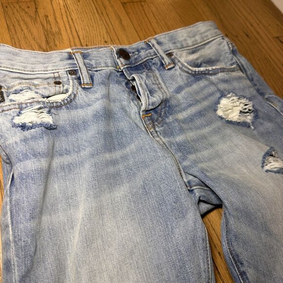 Abercrombie & Fitch Jeans Mens 30x30 Blue The Skinny Distressed Button Fly - Picture 2 of 10